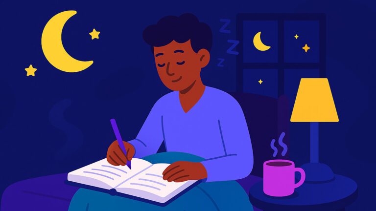 Night time AI journaler illustration