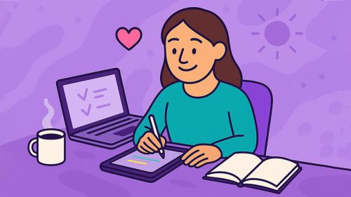 Women AI journaling expressing her gratitude and how blessed she is