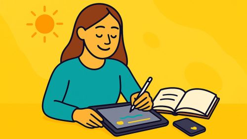 Women AI journaling her affirmations for the day to start out fresh